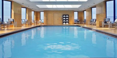 Refreshing indoor pool at Hilton Rosemont/Chicago O'Hare.