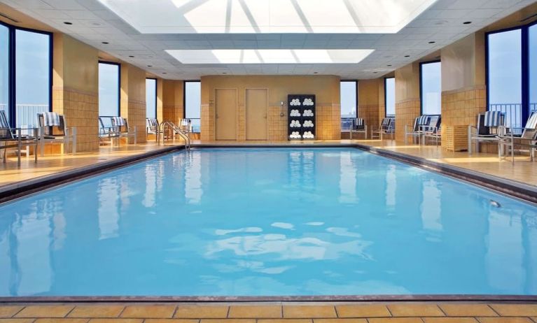 Refreshing indoor pool at Hilton Rosemont/Chicago O'Hare.