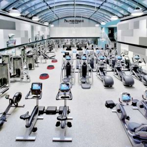 Well-equipped fitness center at Palmer House A Hilton Hotel.