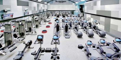 Well-equipped fitness center at Palmer House A Hilton Hotel.