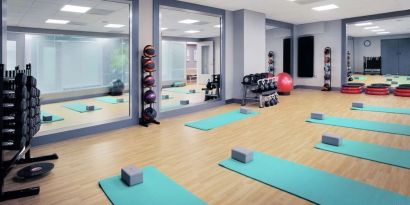 Yoga mats available at Palmer House A Hilton Hotel.