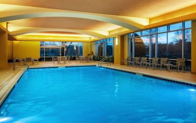 Refreshing indoor pool at Embassy Suites By Hilton Hampton Convention Center.