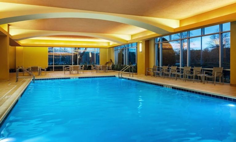 Refreshing indoor pool at Embassy Suites By Hilton Hampton Convention Center.