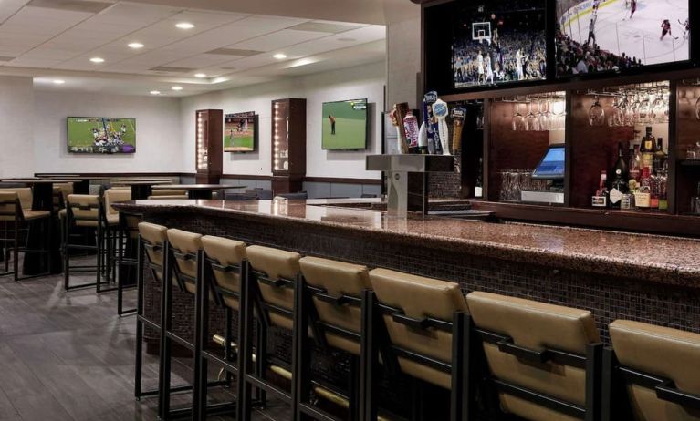 Hotel bar at Hilton Chicago O'Hare Airport.