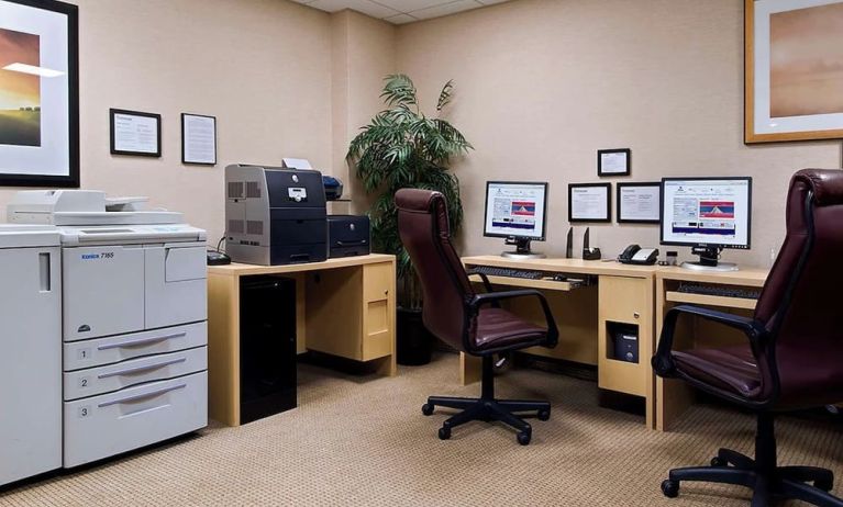 Business center at Hilton Chicago O'Hare Airport.