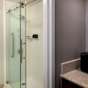 Private guest bathroom with shower at Sonesta Select Boston Milford.