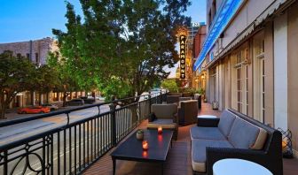 Hotel terrace with lounge seating at The Stephen F Austin Royal Sonesta Hotel