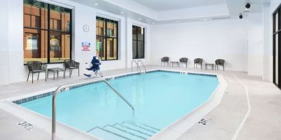 Relaxing indoor pool at Hilton Garden Inn Memphis Downtown.