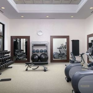Fitness center at Hilton Garden Inn Memphis Downtown.
