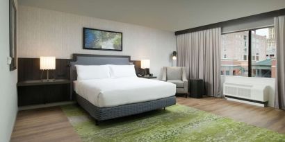 Spacious and comfortable king suite at Hilton Garden Inn Memphis Downtown.
