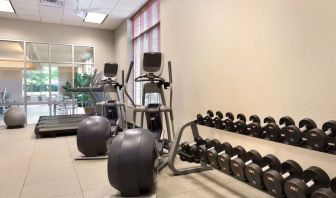 Fitness center at Embassy Suites By Hilton Nashville South Cool Springs.
