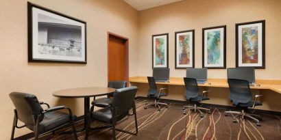 Business center at Embassy Suites By Hilton Nashville South Cool Springs.