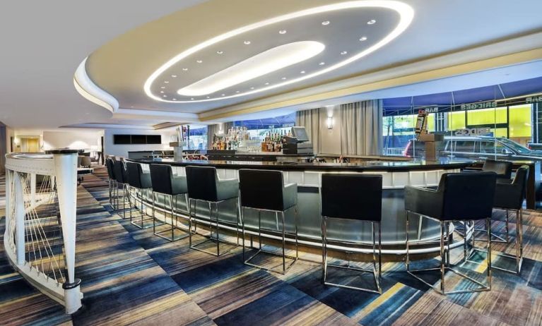 Hotel bar at New York Hilton Midtown.