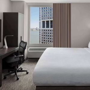 Day use room with work station at Hilton Garden Inn NYC Financial Center/Manhattan Downtown.
