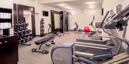 Fitness center at Hilton Garden Inn NYC Financial Center/Manhattan Downtown.
