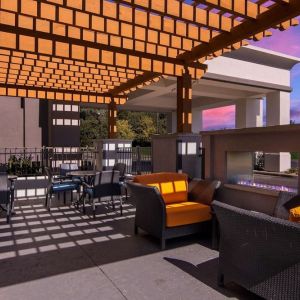 Beautiful outdoor terrace perfect as workspace at Hampton Inn & Suites Schererville.