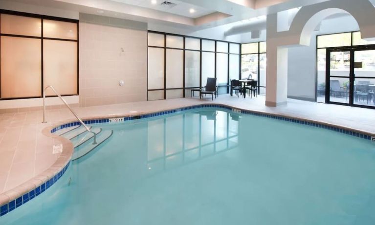 Beautiful indoor pool at Embassy Suites By Hilton Seattle-North-Lynnwood.