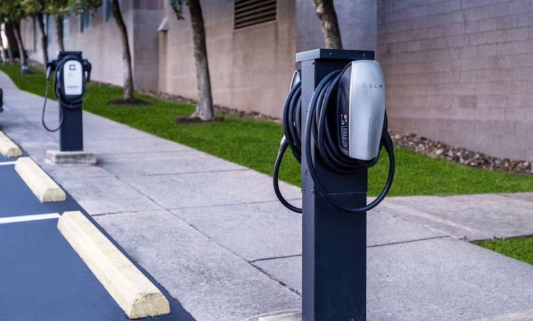 Electric car charging available at Hilton Charlotte Airport.
