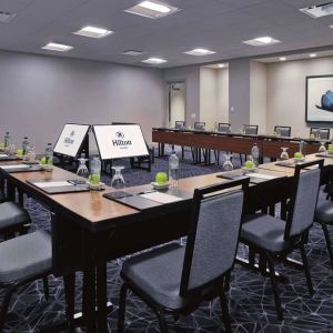 Spacious meeting room at Hilton Chicago.