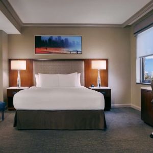 Day use room with work desk at Hilton Chicago.
