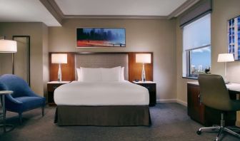Day use room with work desk at Hilton Chicago.
