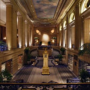 Majestic lobby of Hilton Chicago.