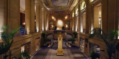 Majestic lobby of Hilton Chicago.