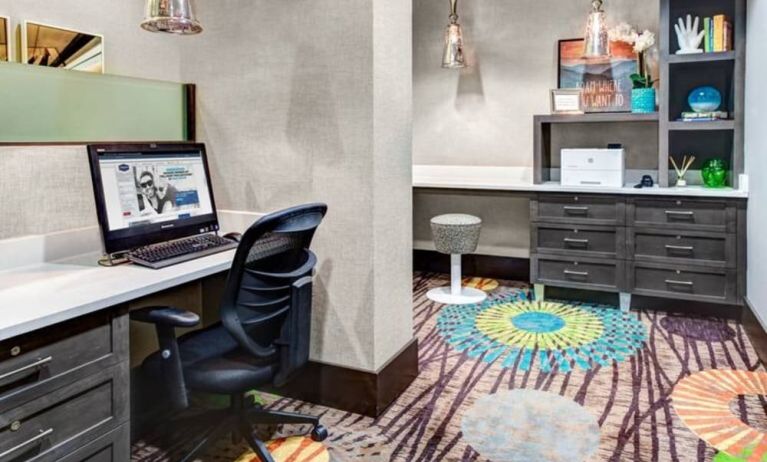 Business center at Hampton Inn & Suites By Hilton Atlanta Perimeter Dunwoody.
