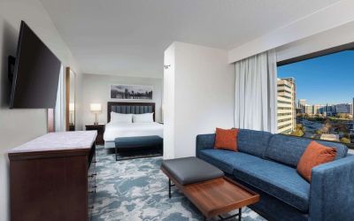 Day use room with living area at Doubletree By Hilton Houston Medical Center Hotel & Suites.