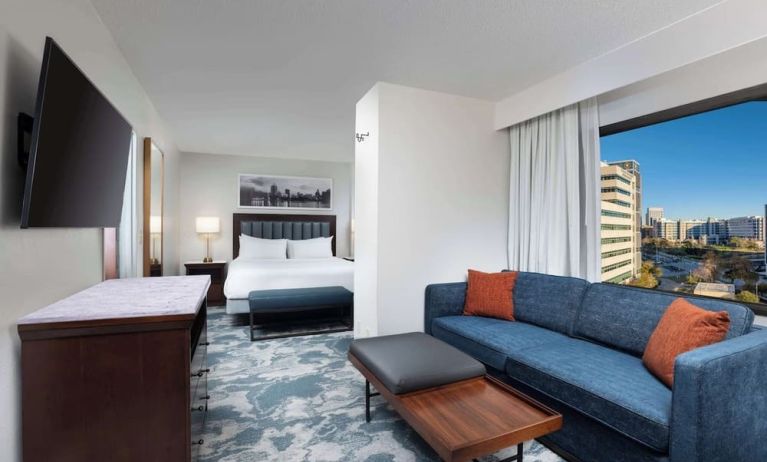 Day use room with living area at Doubletree By Hilton Houston Medical Center Hotel & Suites.
