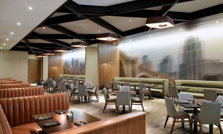 Dining area with comfortable seating at Hilton Minneapolis.