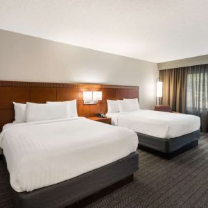 Bright and spacious day use twin room with work desk at Sonesta Select San Jose Airport.