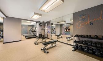 Fully equipped fitness center at Sonesta Select San Jose Airport.