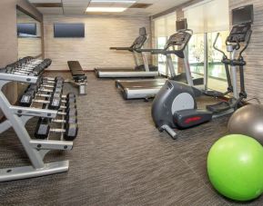 Fully equipped fitness center at Sonesta Select Allentown Bethlehem Airport.