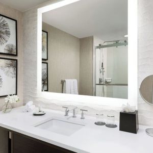 Guest bathroom with shower at The Westin New Orleans.