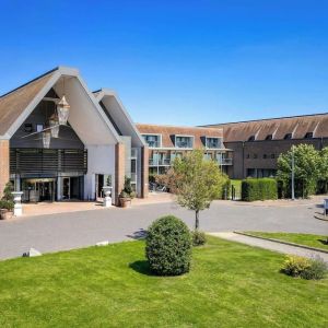 Hotel garden at Hilton London Syon Park.