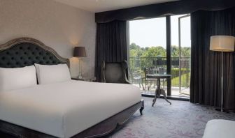 King room with balcony at Hilton London Syon Park.