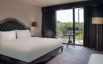 King room with balcony at Hilton London Syon Park.
