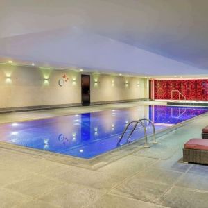 Indoor pool at Hilton London Syon Park.