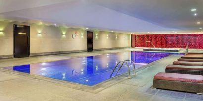 Indoor pool at Hilton London Syon Park.