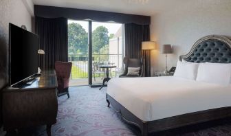 King room with TV at Hilton London Syon Park.