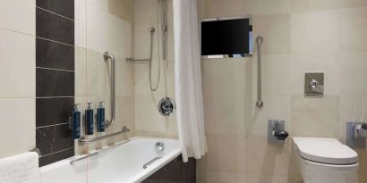 Guest bathroom at Hilton London Syon Park.