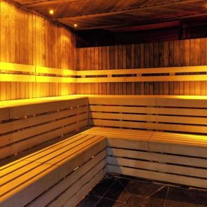Spa and sauna at Hilton London Syon Park.
