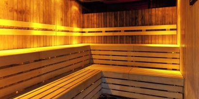 Spa and sauna at Hilton London Syon Park.