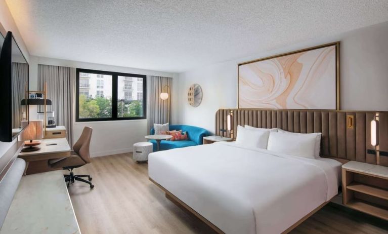 Bright and spacious day use room with work des at Sonesta Miami Airport.