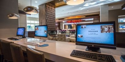Business center available at Hilton Dallas/ Plano Granite Park.
