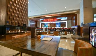 Dining area perfect for coworking at Hilton Dallas/ Plano Granite Park.