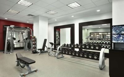 Fitness center at Embassy Suites By Hilton St. Louis Downtown.