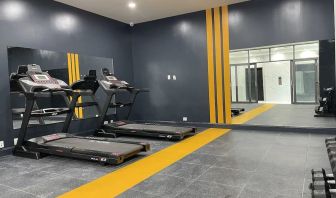 Fitness center at Liberty View Brooklyn Hotel.