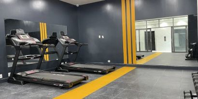 Fitness center at Liberty View Brooklyn Hotel.